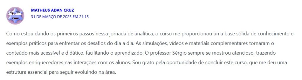 COMENTARIO MATHEUS CRUZ